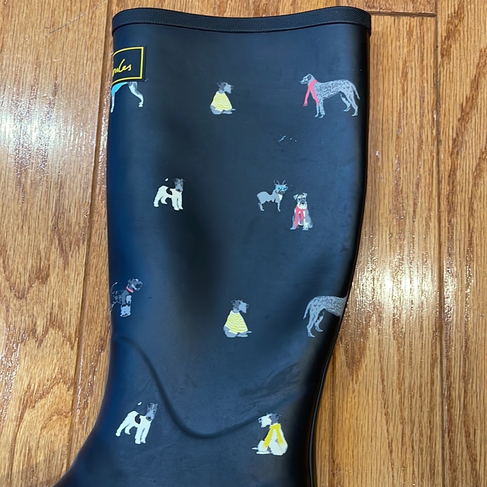 Women's *Dark Navy* Rain Boots with Dog Print - Picture 8 of 12